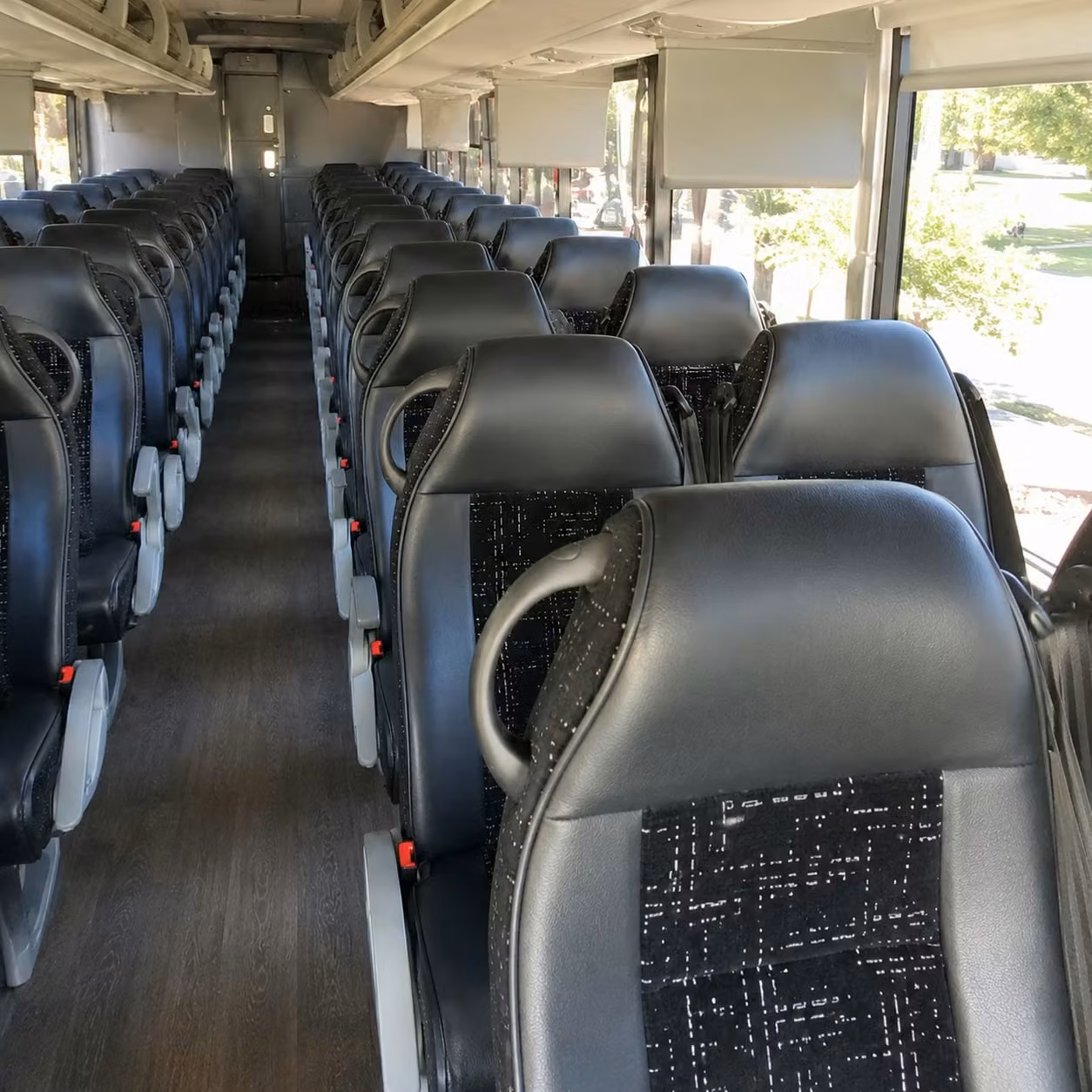 lawrence charter bus rental interior